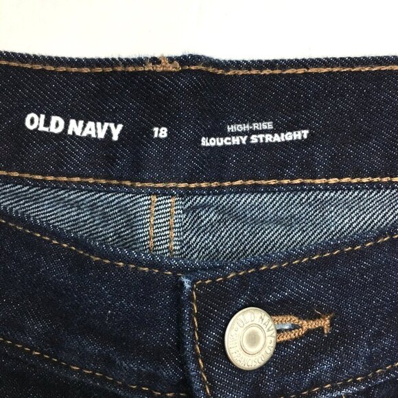 NEW Old Navy Denim Jean Shorts Slouchy High Rise Distressed Frayed Hems size 18 - Picture 3 of 9